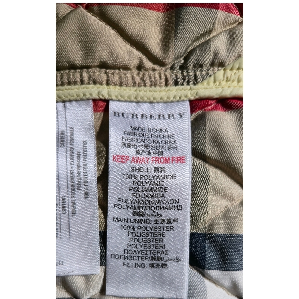 Burberry Children Diamond Quilted Jacket Nova Check Lined 100 / 56 Size - Picture 5 of 16